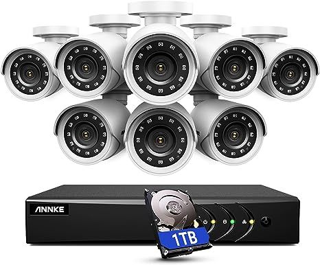 ANNKE 3K Lite Wired Security Camera System with AI Human/Vehicle Detection, H.265+ 8CH Surveillance DVR with 1TB Hard Drive and 8 x 1080p HD Outdoor CCTV Camera, 100 ft Night Vision, Remote Access